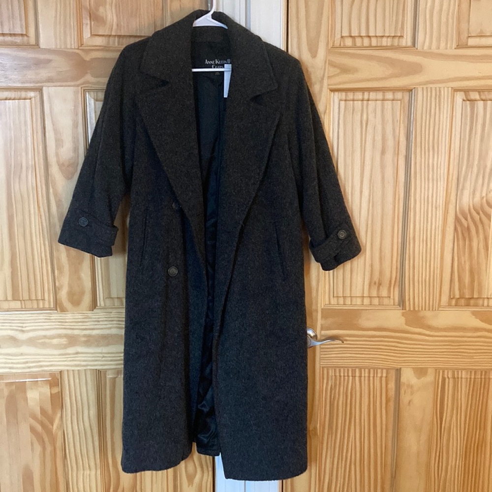 Anne Klein Women’s Grey Pure Wool Coat